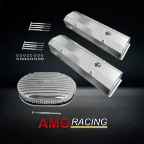 Ar37903 Amoracing Fit Sbc 283 400 1958-86 Polished Tall Valve Covers And 12 Inch Oval Finned Air Cleaner Ar37903 Amoracing Fit Sbc 283 400 1958-86 Polished Tall Valve Covers And 12 Inch Oval Finned Air Cleaner