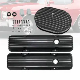 Ar37919 Amoracing Black Short Valve Covers And 12 Inch Air Cleaner Full Finned Fit Sbc 283 350 1958-1986 Ar37919 Amoracing Black Short Valve Covers And 12 Inch Air Cleaner Full Finned Fit Sbc 283 350 1958-1986