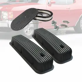 Ar37947 Amoracing Fit 1965-95 Bbc 396 502 Valve Covers Black Tall Alum&15 Inch Full Finned Air Cleaner