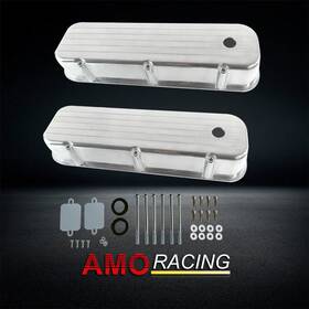 Amoracing Ar37963 Fit Bbc 396 1965-95 Polished Alum Tall Valve Covers &12 Inch Full Finned Air Cleaner