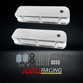 Ar37963 Amoracing Fit Bbc 396 1965-95 Polished Alum Tall Valve Covers &12 Inch Full Finned Air Cleaner