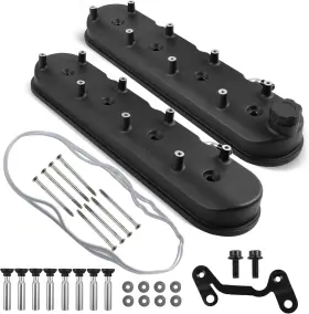 R26443 Autoptzxd For Gm Ls1 Ls2 Ls3 Ls6 6.0 Tall Valve Covers With Coil Mounts Cast Aluminum Black