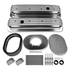 R27188 Demotor Performance For Chevy Sbc 1987-1997 Short Bolt Valve Covers And 12 Inch Oval Air Cleaner Polished