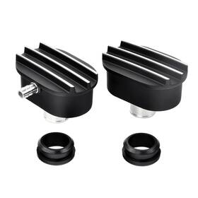 Higehio Ck0182 Oval Valve Cover Pcv Combo Kit Aluminum Air Breather 4 Inch 2.25 2 -oval Black