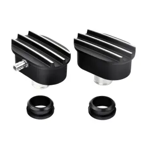 Ck0182 Higehio Oval Valve Cover Pcv Combo Kit Aluminum Air Breather 4 Inch 2.25 2 -oval Black