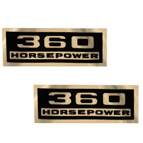 655015 Mid America Motorworks 1962-1963 Corvette Aluminum Valve Cover Decals 360 Hp Gold Pair