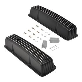 Tbapfs Sp0162 Aluminum Valve Covers Finned Compatible With Small Sbc 58-86 Black