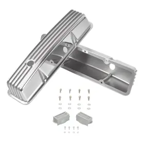 Sp0163 Tbapfs Aluminum Valve Covers Finned Compatible With Small Sbc 58-86 Sliver