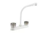 Dura Faucet DF-PK210S-WT Hi-rise Rv Kitchen White With Smoked Knobs New. Price: $52.93.