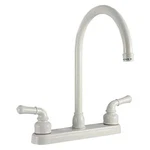 Dura Brass White J-spout Kitchen Faucet Classical Levers Handles New. Price: $48.14.